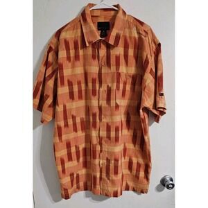 FUBU the Collection‎ Mens Shirt Circa XCII X-Large Button Up Yellow Orange Y2K